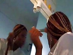 Ebony wife nailed in the bathroom before her outing