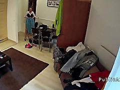 Hot brunette maid fucked in hotel room
