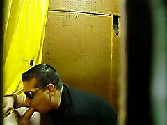 Amateur sucked dry on a chair