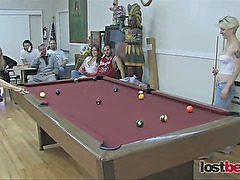  Amateur sluts playing strip pool