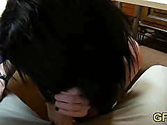 Young teen play with hard cock