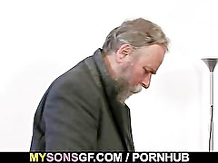 Stupid GF is fucked by his dad