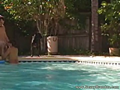 Horny Amateur Couple Have Pool Fun