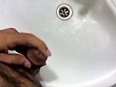 Me masturbating in my moms washroom sink!