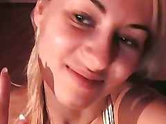 Exciting amateur strips then fingers her pussy