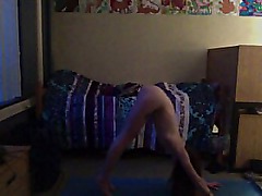 Teen Practicing Nude Yoga