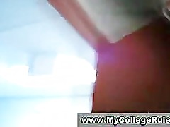 Teens in midnight amateur college dorm fuck party