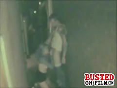 Security cam films couple fucking
