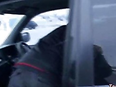 Euro amateur sex in the car