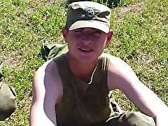 Russian Soldiers Naked in the Shower Room.