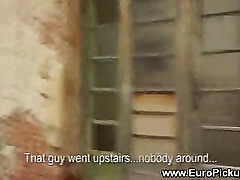 Babe has her tits fondled for cash