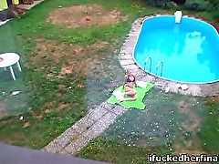 Lena fucking at the pool.