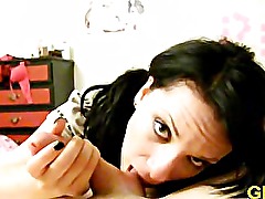 Teen slut enjoys sex action