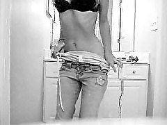 Sexy bathroom striptease