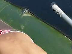 Amateur slovak Natasha in the boat