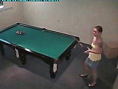 Couple fuck on pool table spycam