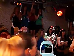 Slutty real cfnm babes get off