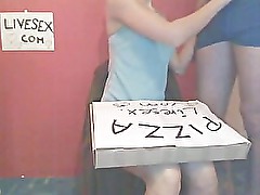 Teen girl loves pizza boy