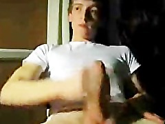 18 y.o. teen watching porn and stroking hard