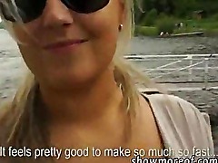 Huge juggs amateur takes money then rammed and jizzed on