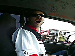 Picking chicks up is never too easy but these two dudes will most definitely give ya a lesson on seduction. Watch them cruise around the town in search for booty!