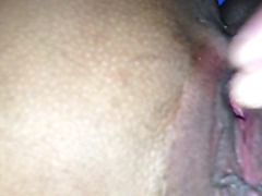 Close up clit and pussy hole.