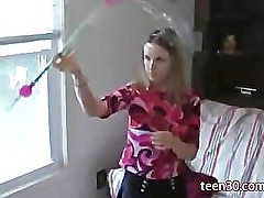 Girlfriend rubbing the button