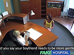 FakeHospital Naughty nurse tests potentially pregnant patients sensitivity levels with her talented tongue