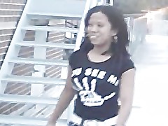 Amateur teens fuck on building roof