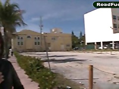 Amateur Minerva riding cock on backseat