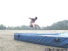 Asian amateur in nude track and field part1