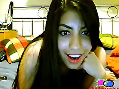 Dark Haired Babe Does Bedroom Boogie