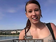 Amateur fitness trained fucked in public