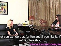 FemaleAgent. Ravishing blonde cant get enough of busty agents pussy
