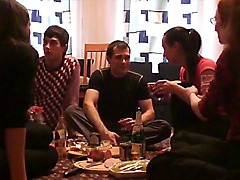 This is how Russian men and women relaxing when they have the stressful time during examination. They drink a little of vodka and then having nice hardcore sex.