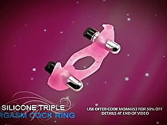 Triple Silicone Cock Penis Ring for Multiple Orgasms