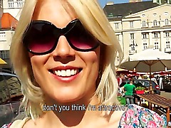 Catherine is a blonde amateur chick that gets pulled over at the market, and even though it takes some time for this Euro babe to agree to this, she ends up facefucked