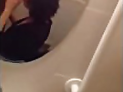 Wife sucking in public toilet