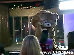 CFNM babes go wild for male strippers