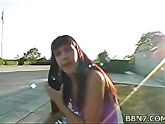 Lustful man kisses girls tits