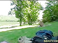 Horny couple begins with kissing then girl