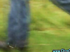 Horny cfnm sluts suck off guy