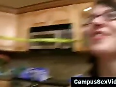 Coed gives bj while wife watches