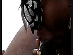 Black wife gives blowjob and gets fucked