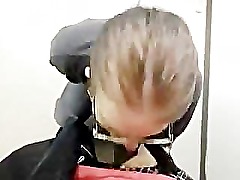 Neighbor swallowing nut in the laundry room