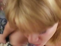 Hungry amateur teen sucks on cock