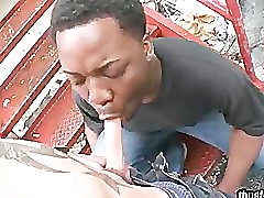 Black dude sucks cock for the first time