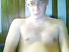 Funny and ugly guy who is masturbating himself