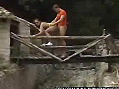 Savage sex on a bridge