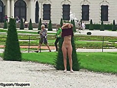 Sweet amateur babe nude in public